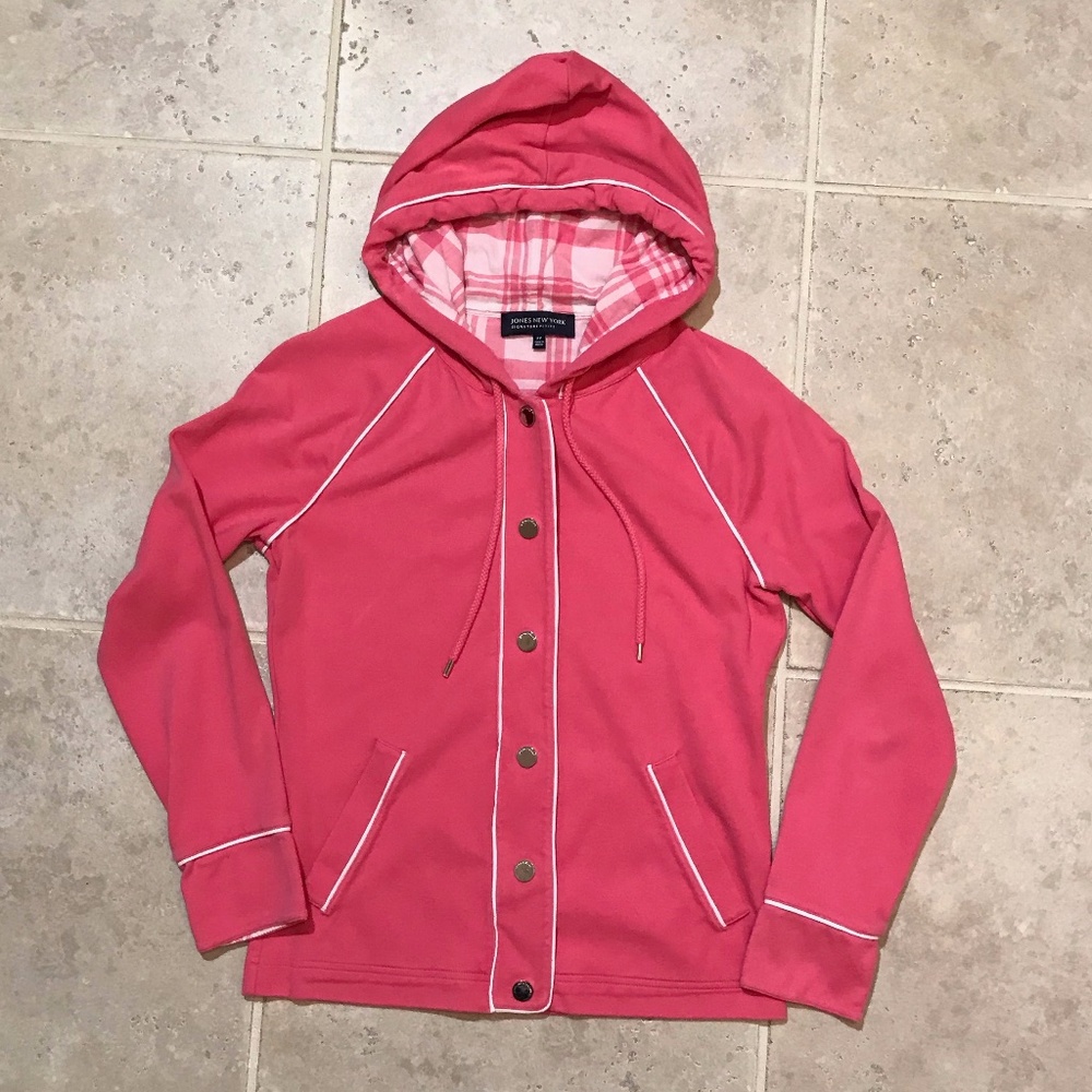 Jones New York Signature Snap Lightweight Hoodie